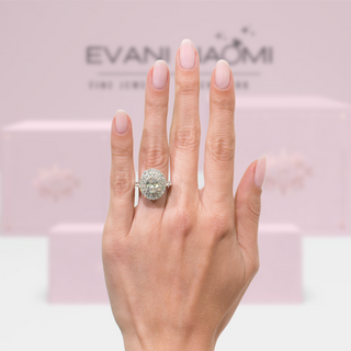 3.50 ct Oval Cut Diamond Double Halo Engagement Ring Evani Naomi Jewelry