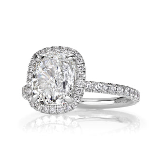 3.60 ct Cushion Cut Diamond Halo Engagement Ring Evani Naomi Jewelry