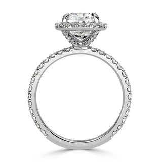 3.60 ct Cushion Cut Diamond Halo Engagement Ring Evani Naomi Jewelry