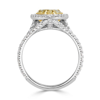 3.80 ct Fancy Light Yellow Pear Shaped Diamond 14k White Gold Engagement Ring Evani Naomi Jewelry