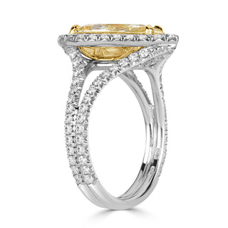3.80 ct Fancy Light Yellow Pear Shaped Diamond 14k White Gold Engagement Ring Evani Naomi Jewelry