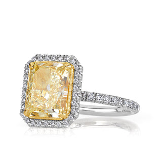 4.0 ct Light Yellow Radiant Cut Diamond 14k White Gold Engagement Ring Evani Naomi Jewelry