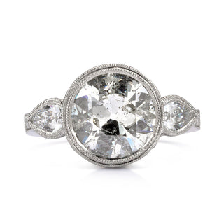 4.0 ct Old European Cut Diamond 14k White Gold Engagement Ring Evani Naomi Jewelry
