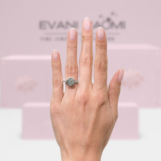 4.0 ct Round Brilliant Cut Diamond 14k White Gold Engagement Ring Evani Naomi Jewelry