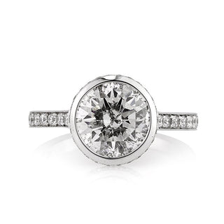 4.0 ct Round Brilliant Cut Diamond 14k White Gold Engagement Ring Evani Naomi Jewelry
