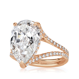 4.75 ct Pear Shaped Diamond 14k Rose Gold Engagement Ring Evani Naomi Jewelry