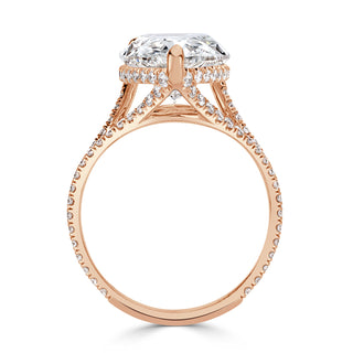 4.75 ct Pear Shaped Diamond 14k Rose Gold Engagement Ring Evani Naomi Jewelry