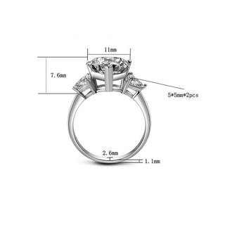4.90 ct Heart Cut Three Stone Diamond Engagement Ring Evani Naomi Jewelry
