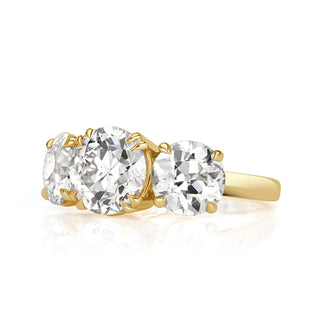 4.95 ct Old European Cut Three Diamond Engagement Ring Evani Naomi Jewelry