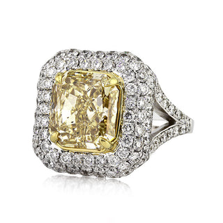 5.90 ct Fancy Yellow Radiant Cut Diamond Engagement Ring Evani Naomi Jewelry