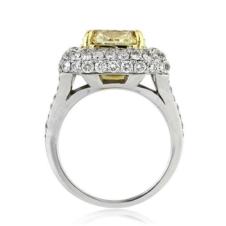 5.90 ct Fancy Yellow Radiant Cut Diamond Engagement Ring Evani Naomi Jewelry