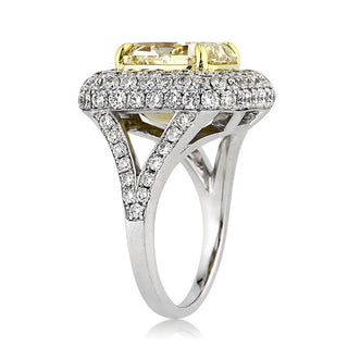5.90 ct Fancy Yellow Radiant Cut Diamond Engagement Ring Evani Naomi Jewelry