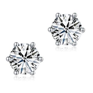 6 Claws Round 2.0 ct Diamond Stud Earrings Evani Naomi Jewelry