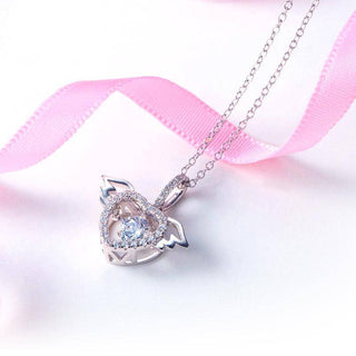 Angel's Wings Dancing Diamond Heart Necklace Evani Naomi Jewelry