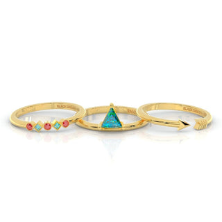 Archers and Rangers Ring Set- Video Game Inspired Rings in 14k Yellow Gold Evani Naomi Jewelry