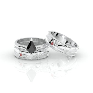 Assasin's Promise Ring Set (Women)- Video Game Inspired Rings in14k Yellow Gold Evani Naomi Jewelry