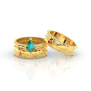 Assasin's Promise Rings (Unisex)- Video Game Inspired Rings in 14k Yellow Gold Evani Naomi Jewelry