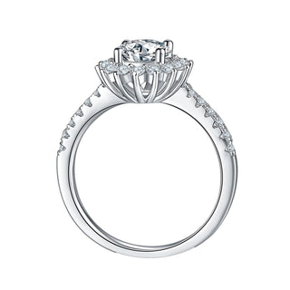 Brilliant 3.00 ct Diamond Sunflower Shaped Engagement Ring Evani Naomi Jewelry