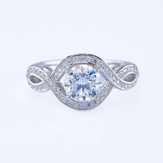 Brilliant Round-cut 1.0 ct Diamond Infinity Engagement Ring Evani Naomi Jewelry