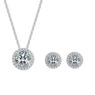 Brilliant Round-cut Moissanite Diamond Jewelry Set Evani Naomi Jewelry