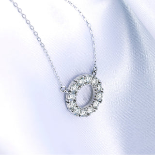 Circular 1.2 ct Moissanite Pendant Necklace Evani Naomi Jewelry