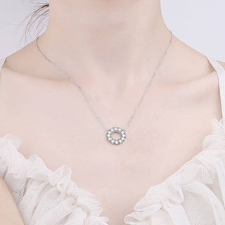 Circular 1.2 ct Moissanite Pendant Necklace Evani Naomi Jewelry