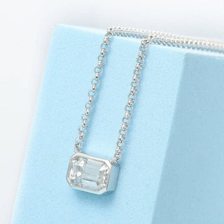 Classic 1.0 ct Emerald-cut Moissanite Diamond Necklace Evani Naomi Jewelry