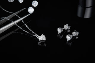 Classic 1.0 ct Heart Moissanite Diamond Jewelry Set Evani Naomi Jewelry