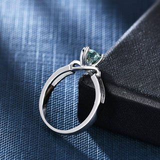Classic 1.00 ct Round Green Diamond Engagement Ring Evani Naomi Jewelry