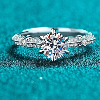 Classic 1ct 6.5mm Moissanite Engagement Ring Evani Naomi Jewelry