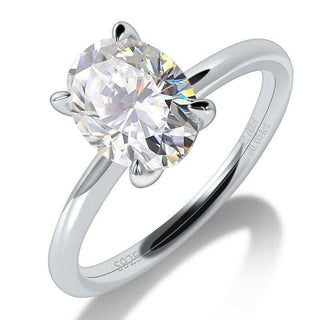 Classic 2.0 ct Oval-cut Diamond Solitaire Wedding Ring Set Evani Naomi Jewelry