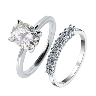 Classic 2.0 ct Oval-cut Diamond Solitaire Wedding Ring Set Evani Naomi Jewelry