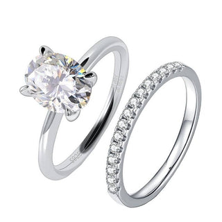 Classic 2.0 ct Oval-cut Diamond Solitaire Wedding Ring Set Evani Naomi Jewelry