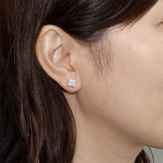 Classic 2.00 ct Princess Cut Diamond Stud Earrings Evani Naomi Jewelry