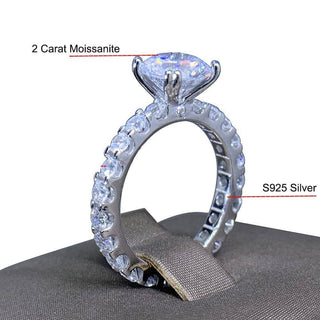 Classic 2ct Moissanite Diamond Row Ring Evani Naomi Jewelry