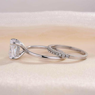 Classic Cushion Cut 3.0 ct Created Diamond Bridal Set