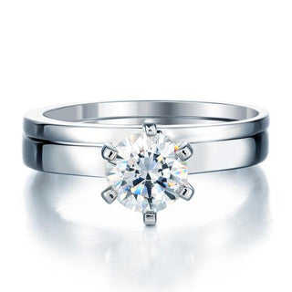 Classic 6 Claws 1.25 ct Diamond Ring Set Evani Naomi Jewelry