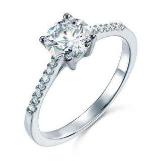 Classic Half-Eternity 1.25 ct Diamond Engagement Ring Evani Naomi Jewelry