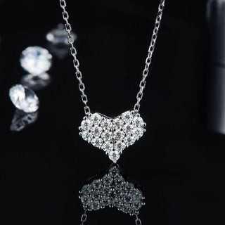 Classic Moissanite Diamond Heart Jewelry Set Evani Naomi Jewelry