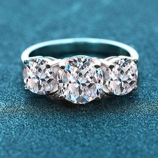 Classic Three Stones Moissanite Diamond Wedding Ring Evani Naomi Jewelry