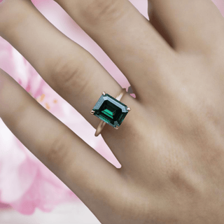 Classic Yellow Gold Emerald Cut Engagement Ring Evani Naomi Jewelry