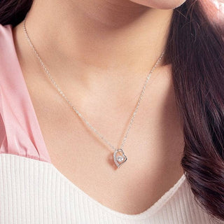 Dancing 0.5 ct Moissanite Diamond Heart Shaped Necklace Evani Naomi Jewelry