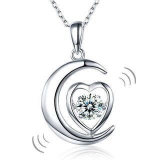 Dancing Diamond Heart & Moon Necklace Evani Naomi Jewelry
