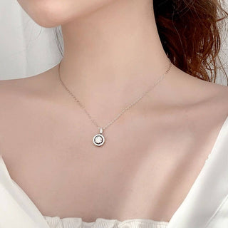 Elegant 1.0 ct Round-cut Moissanite Diamond Necklace Evani Naomi Jewelry