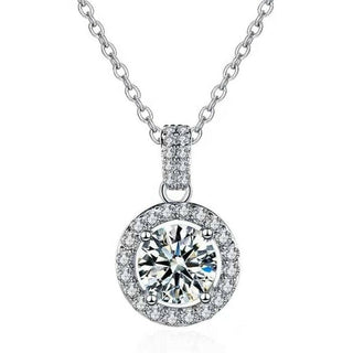 Elegant 1.0 ct Round-cut Moissanite Diamond Necklace Evani Naomi Jewelry