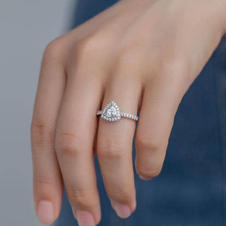 Elegant 1.00 ct Trillion Halo Diamond Engagement Ring Evani Naomi Jewelry