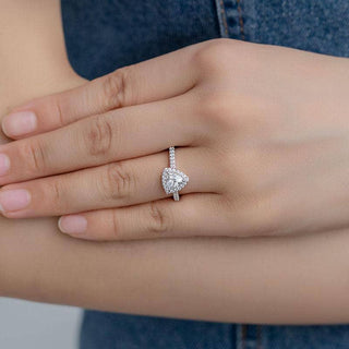 Elegant 1.00 ct Trillion Halo Diamond Engagement Ring Evani Naomi Jewelry