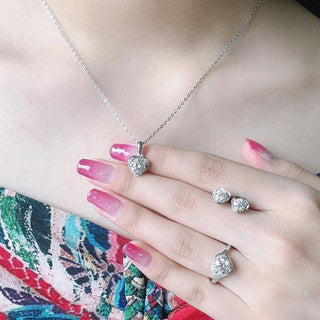 Elegant Heart-Shaped Moissanite Jewelry Set Evani Naomi Jewelry