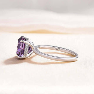 Classic Round Cut 3.5ct Amethyst Purple Engagement Ring