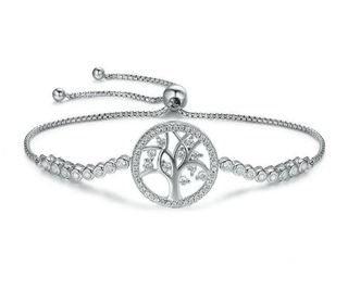 Elegant Tree Diamond Halo Bolo Bracelet Evani Naomi Jewelry